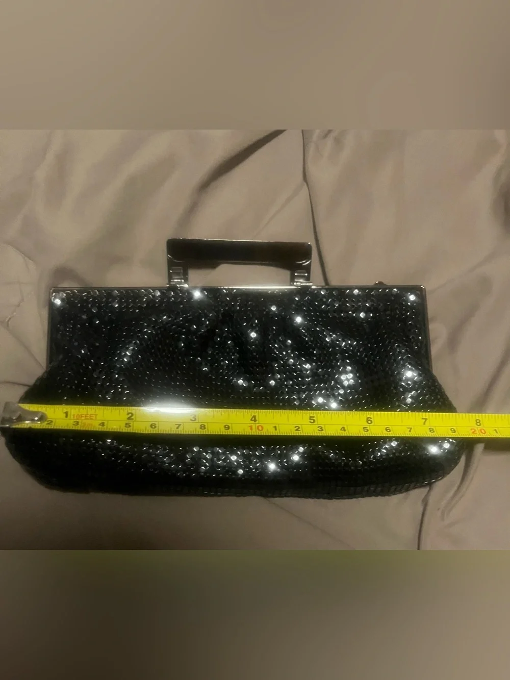 THE LIMITED Black Mesh Evening Clutch with Chain Strap